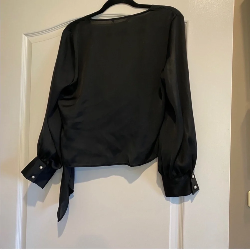 Zara Satin Effect Wrap Blouse - Picture 6 of 9